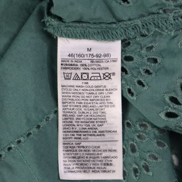 Green Apple Eyelet Cotton Blouse‎ by GAP For Women Size Medium - Picture 5 of 15